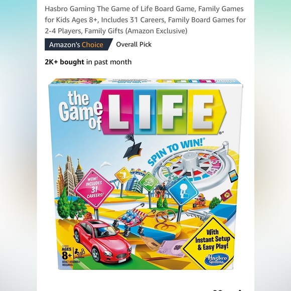 Hasbro Gaming - The Game of Life Board Game, Fun Board Game for Families and Kids, Board Game
